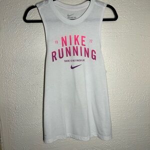 Nike White Dri-FIT Tee with Gray Swoosh